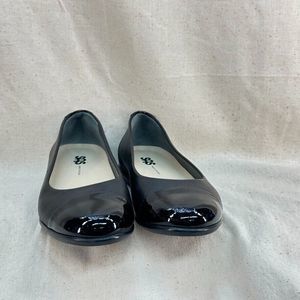 SAS Coco Black Leather Patent Cap Toe Comfort Loafers Ballet Flats 7 Made in USA